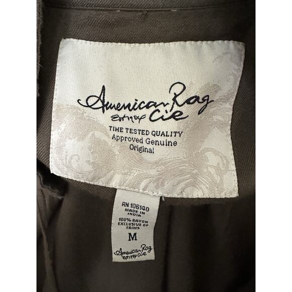 American Rag Cie Woman’s Green Army Green Full Zip Size M Jacket - Picture 5 of 5